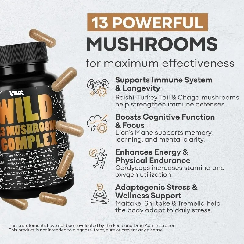 Mushroom Supplement -10:1 Mush - Lion Mane Mushroom のレビューと価格