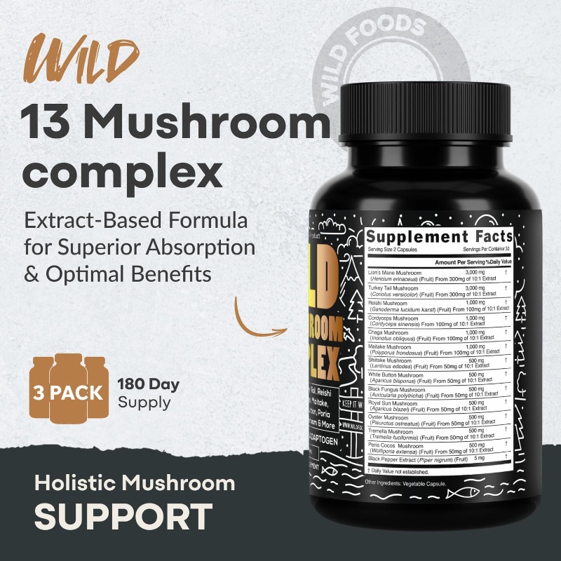 Mushroom Supplement -10:1 Mush - Lion Mane Mushroom のレビューと価格